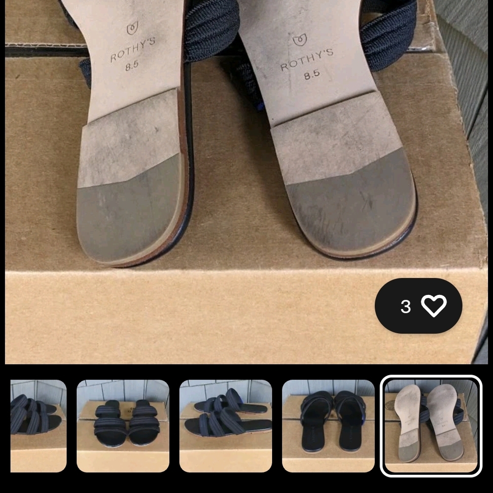 Rothy's Charcoal Slide Sandals